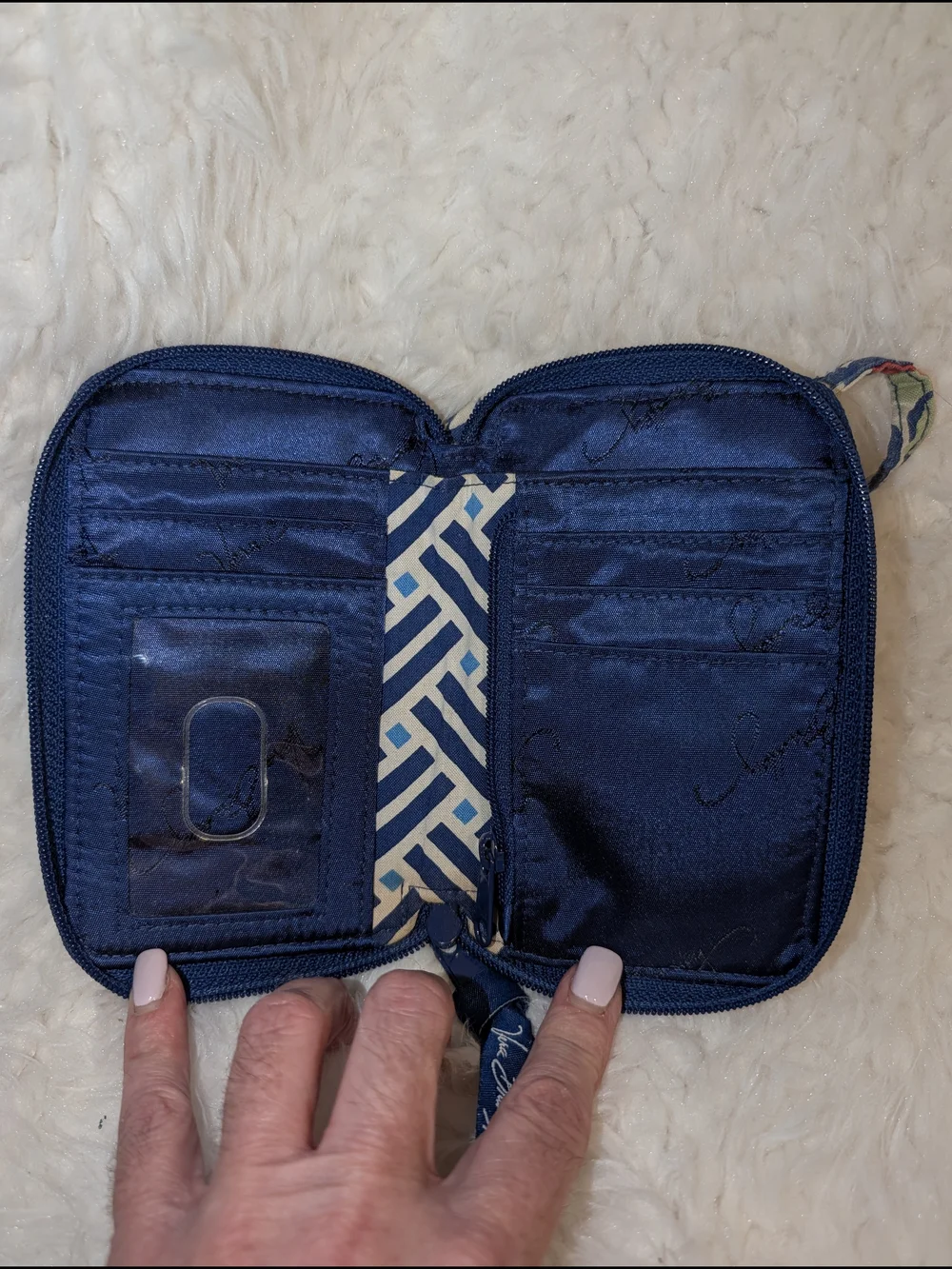 Vera Bradley floral Zip Card Wallet - Blue Multi - Picture 4 of 4